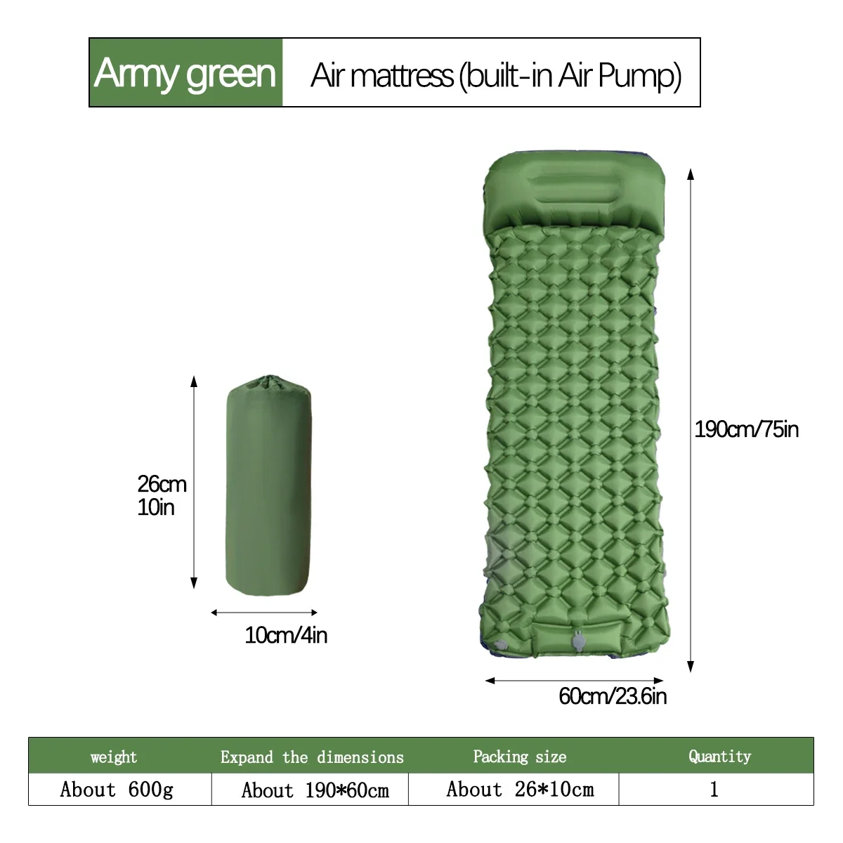 Camping Air Mattress Built In Pump - Ultralight Outdoor Camping Inflatable Mattress Sleeping