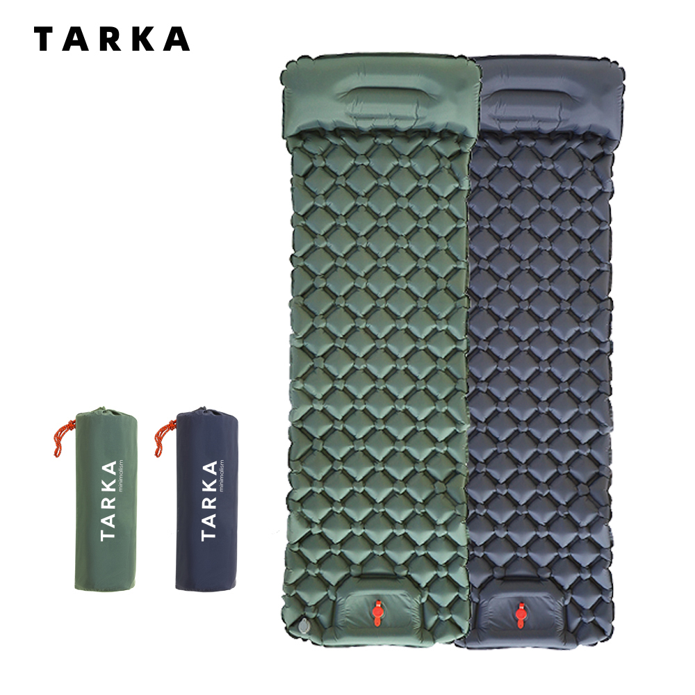 Inflatable Camping Sleeping Pad Pillow - TARKA Inflatable Camping Mats Air Mattress