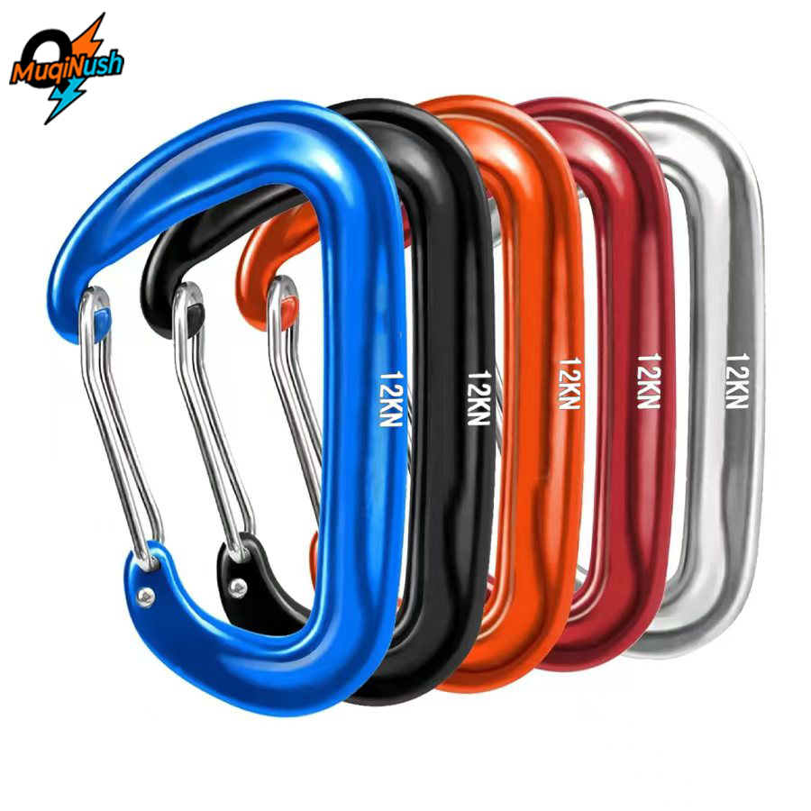 Carabiners Aluminum 12Kn Heavy Duty - MuqiNush 5Pcs 12KN D‑Shape Climbing Carabiner,Buckle