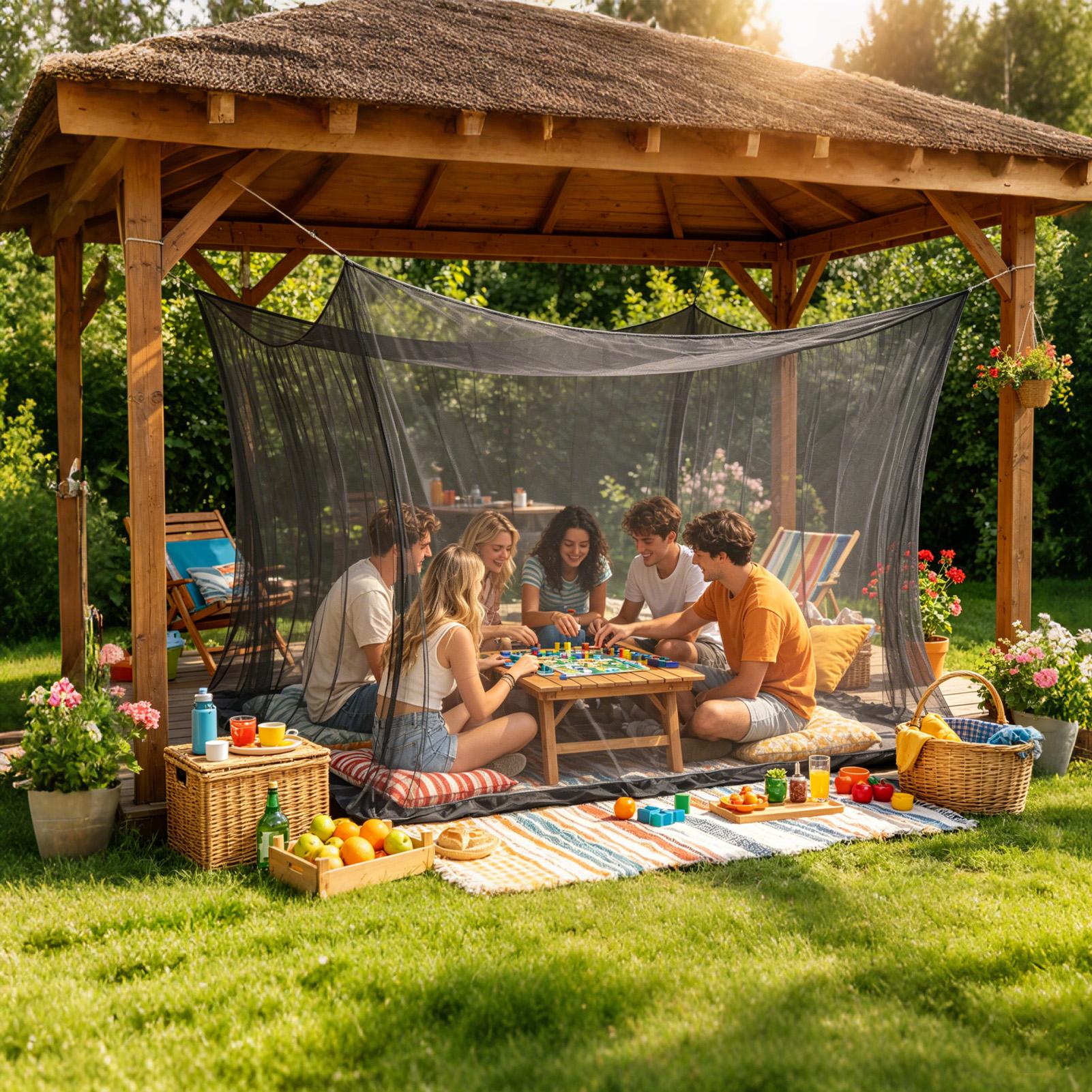 Camping Hammock With Mosquito Net Rainfly - Outdoor Mosquito Net for Gazebo Patio