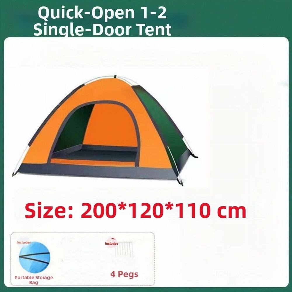 Camping Hammock With Mosquito Net Rainfly - 1-4 Person Camping Automatic Tent Lightweight