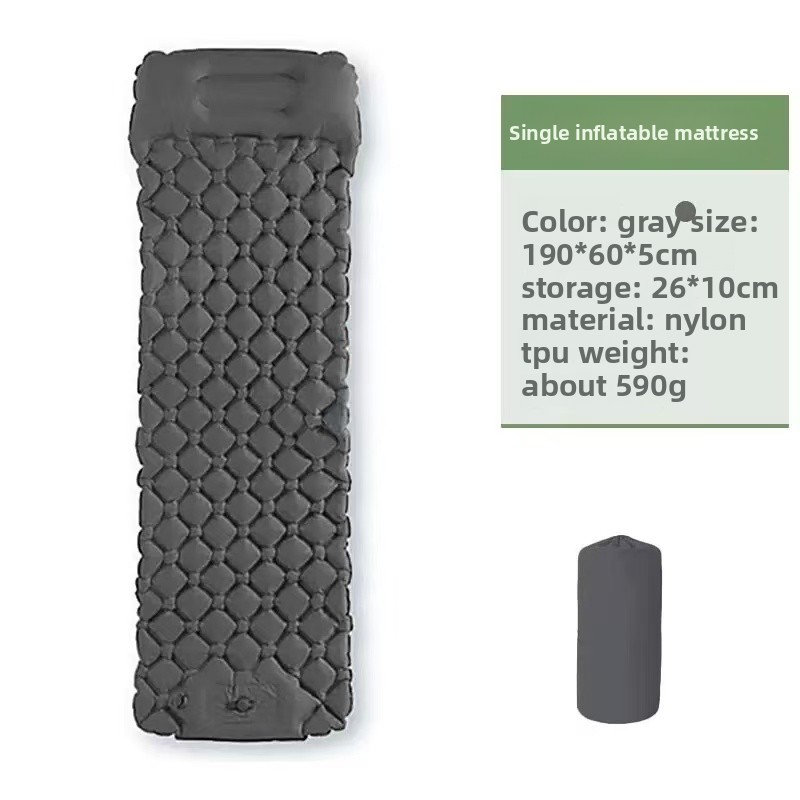 Inflatable Camping Sleeping Pad Pillow - Durable Nylon Comfortable Inflatable Sleeping Pad