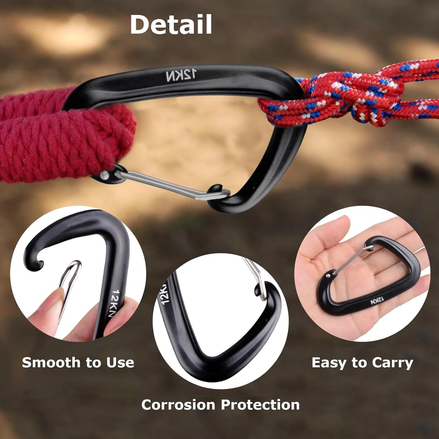 12kN Heavy Duty Aluminum Carab - đánh giá và giá Carabiners Aluminum 12Kn Heavy Duty
