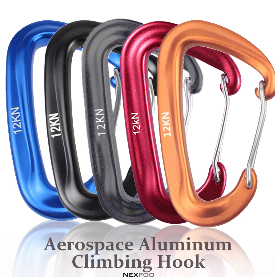 2/5Pcs D-Shaped Carabiner,12KN - đánh giá và giá Carabiners Aluminum 12Kn Heavy Duty