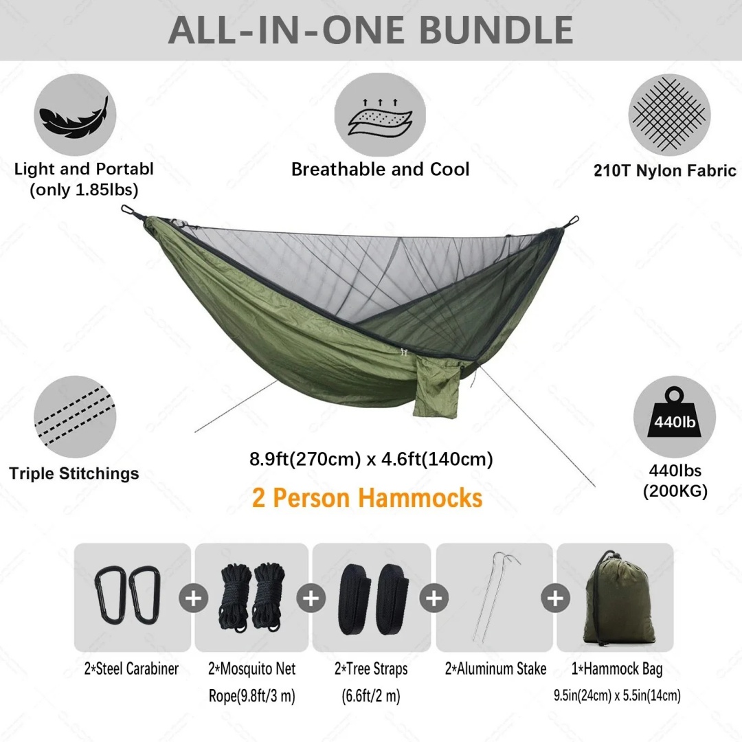 Double Hammock with Mosquito N - đánh giá và giá Double Hammock Portable Parachute Nylon