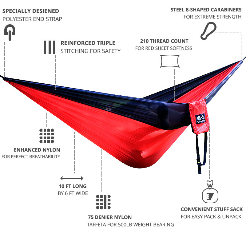2026 New Portable Nylon Parach - đánh giá và giá Double Hammock Portable Parachute Nylon