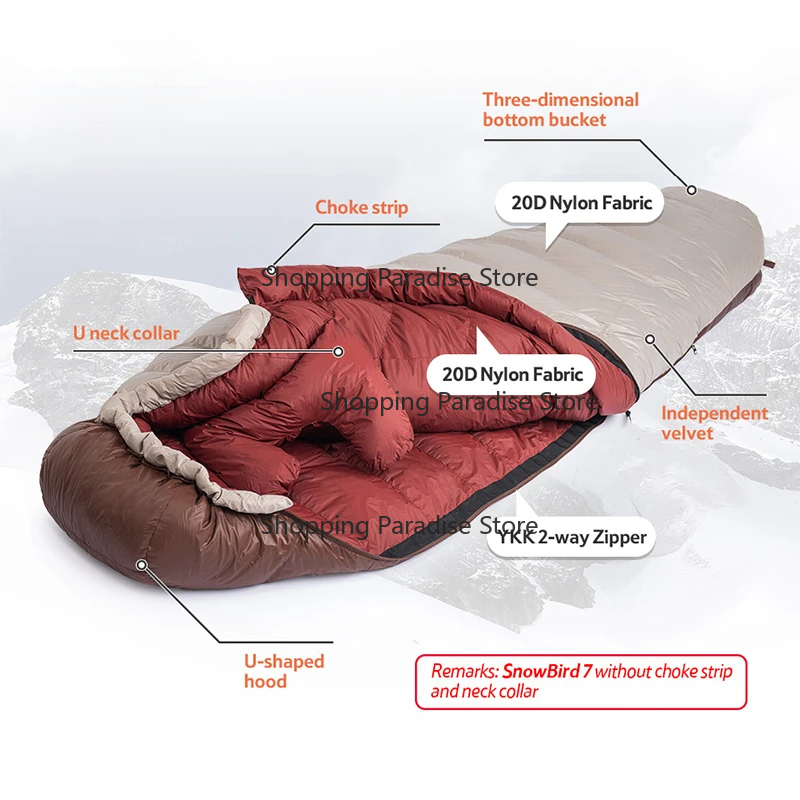 Eiderdown Sleeping Bag Mummy D - đánh giá và giá Sleeping Bag 4 Season Down Winter