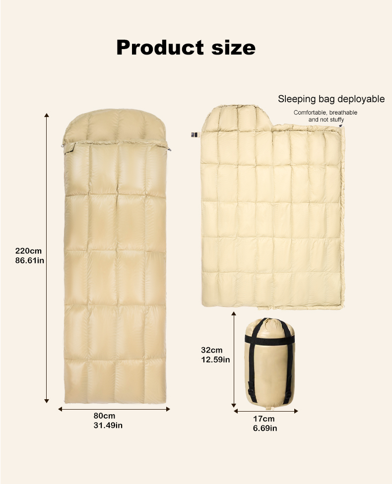 Ultra-Light 4 Season Nylon Duc - đánh giá và giá Sleeping Bag 4 Season Down Winter