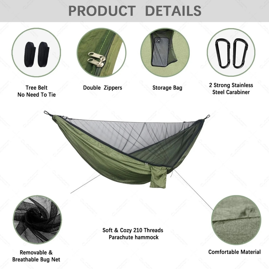 Portable Double Hammock with M - đánh giá và giá Double Hammock Portable Parachute Nylon