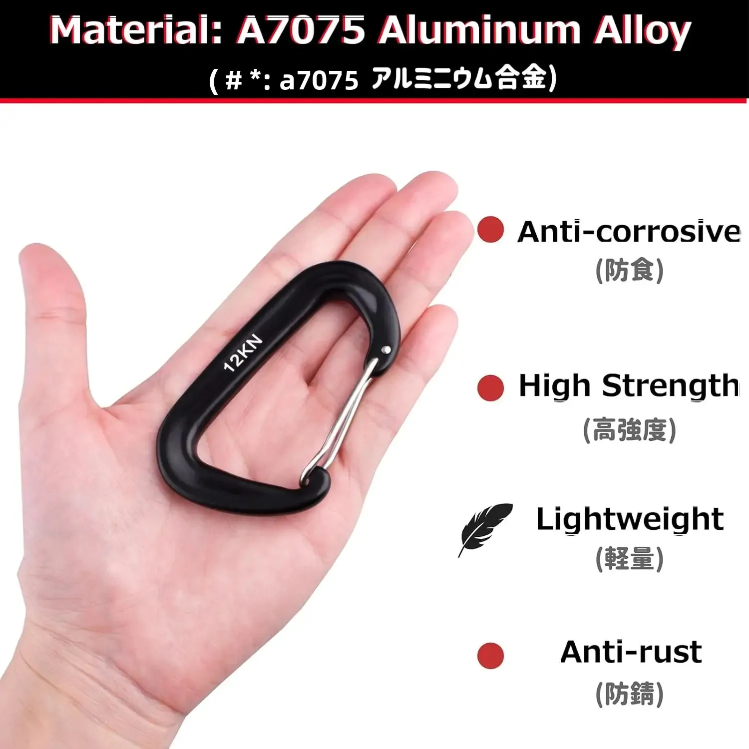 4PCS 12kN Carabiners Set D-typ - đánh giá và giá Carabiners Aluminum 12Kn Heavy Duty