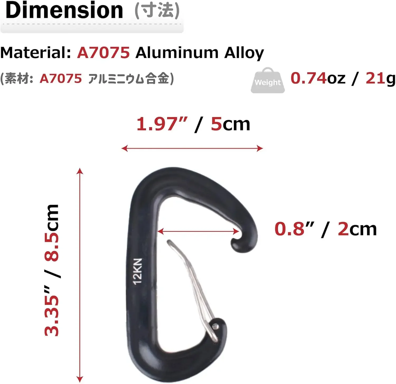 4PCS 12kN Carabiners Set D-typ - đánh giá và giá Carabiners Aluminum 12Kn Heavy Duty