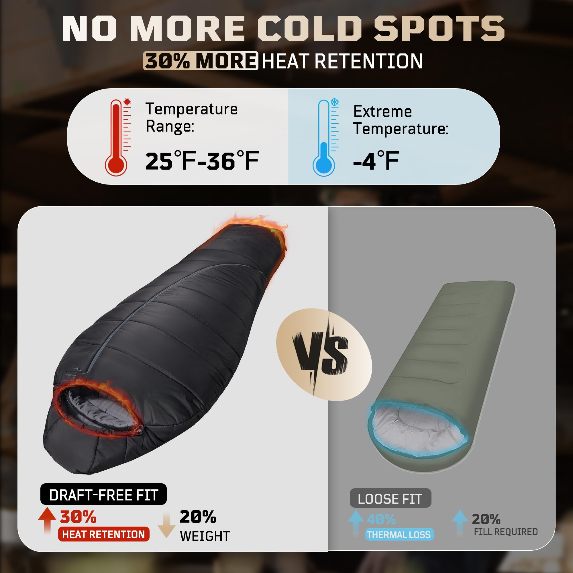 ！@Mummy-style Tactical Outdoor - đánh giá và giá Sleeping Bag 4 Season Down Winter
