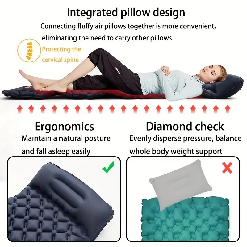 Outdoor Camping Sleeping Pad F - đánh giá và giá Inflatable Camping Sleeping Pad Pillow