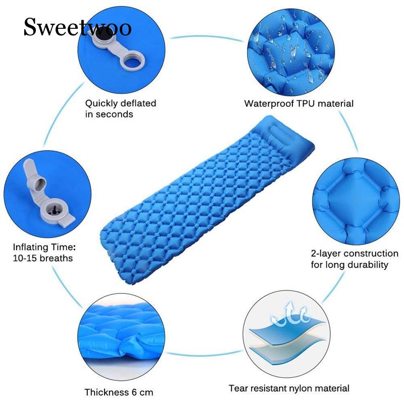 Cắm Trại Ngủ Miếng Lót Siêu Nh - đánh giá và giá Inflatable Camping Sleeping Pad Pillow