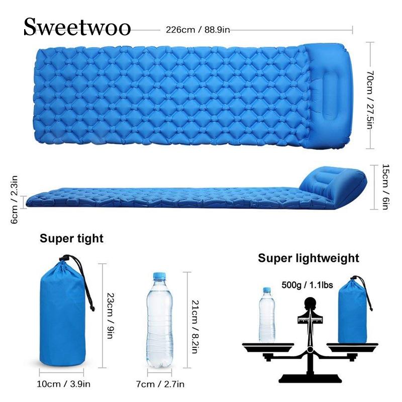 Cắm Trại Ngủ Miếng Lót Siêu Nh - đánh giá và giá Inflatable Camping Sleeping Pad Pillow