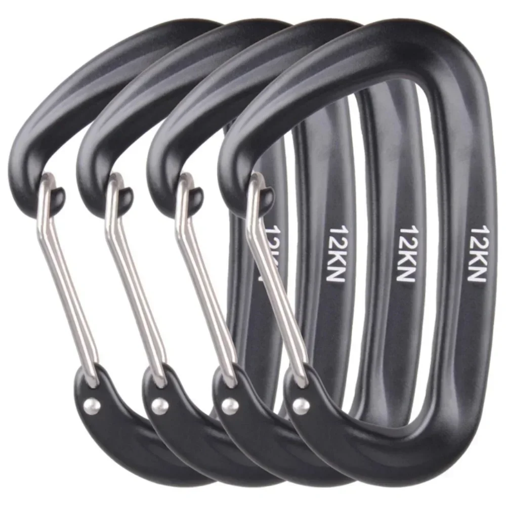 4PCS 12kN Carabiners Set D-typ - đánh giá và giá Carabiners Aluminum 12Kn Heavy Duty