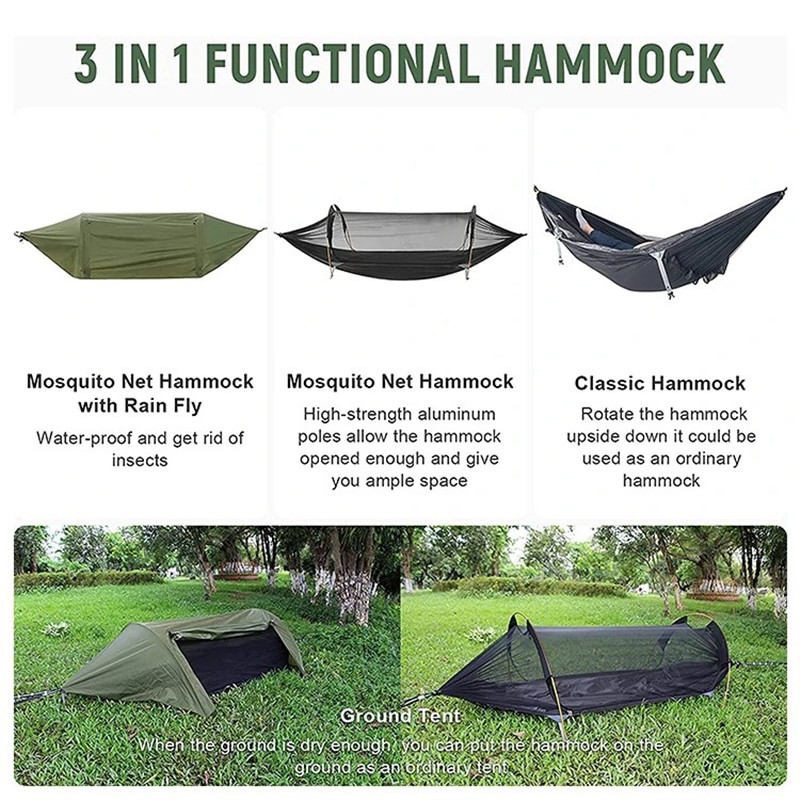 3-in-1 Tunnel Mosquito Net Ham - đánh giá và giá Camping Hammock With Mosquito Net Rainfly