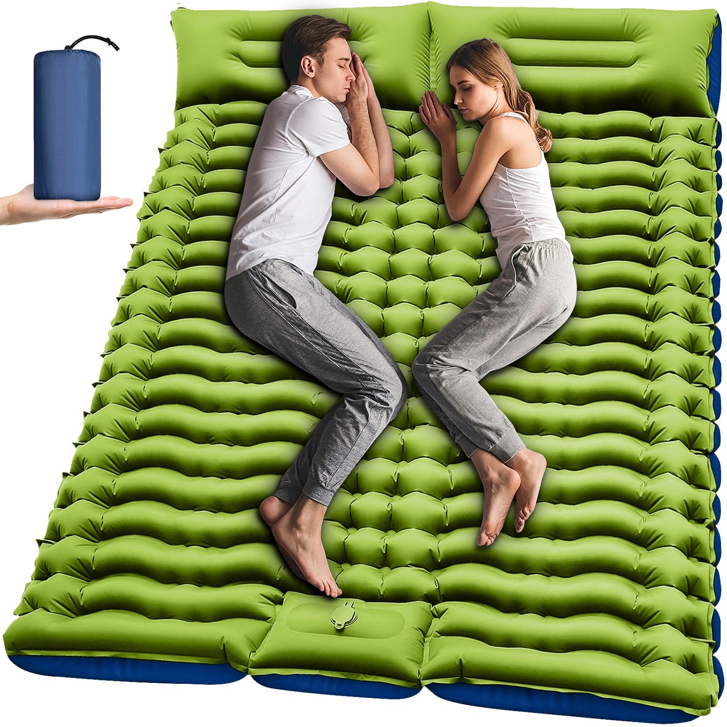 Double Inflatable Camping Air  - đánh giá và giá Inflatable Camping Sleeping Pad Pillow