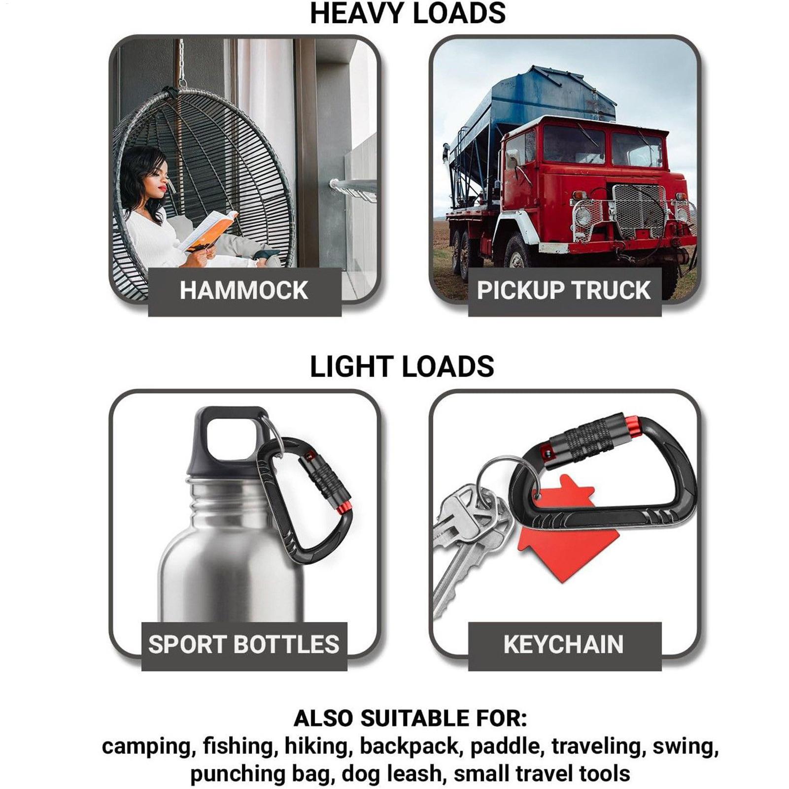 Carabiner Clip 12KN Load-Beari - đánh giá và giá Carabiners Aluminum 12Kn Heavy Duty