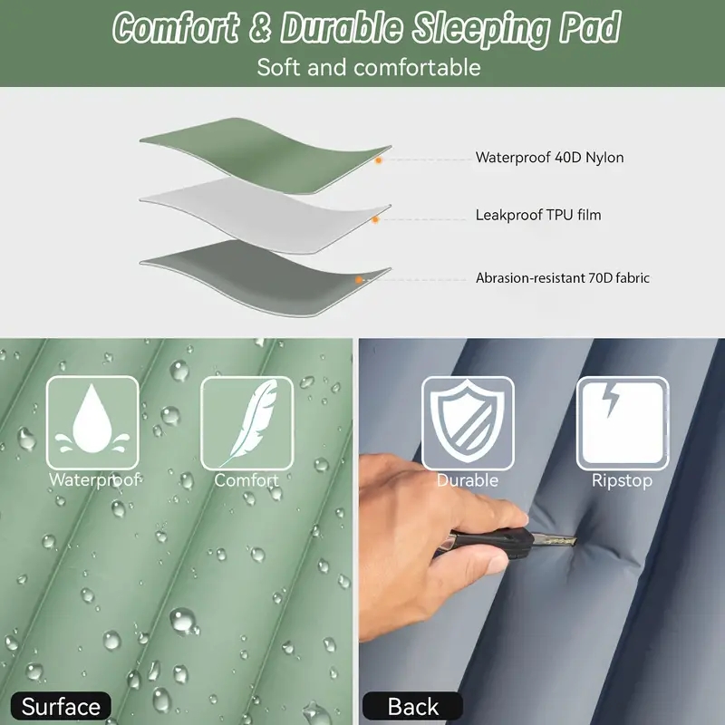 Outdoor Camping Sleeping Pad I - đánh giá và giá Camping Air Mattress Built In Pump