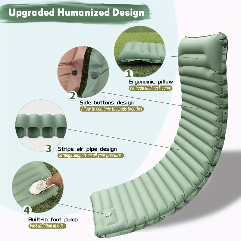 Outdoor Camping Sleeping Pad I - đánh giá và giá Camping Air Mattress Built In Pump