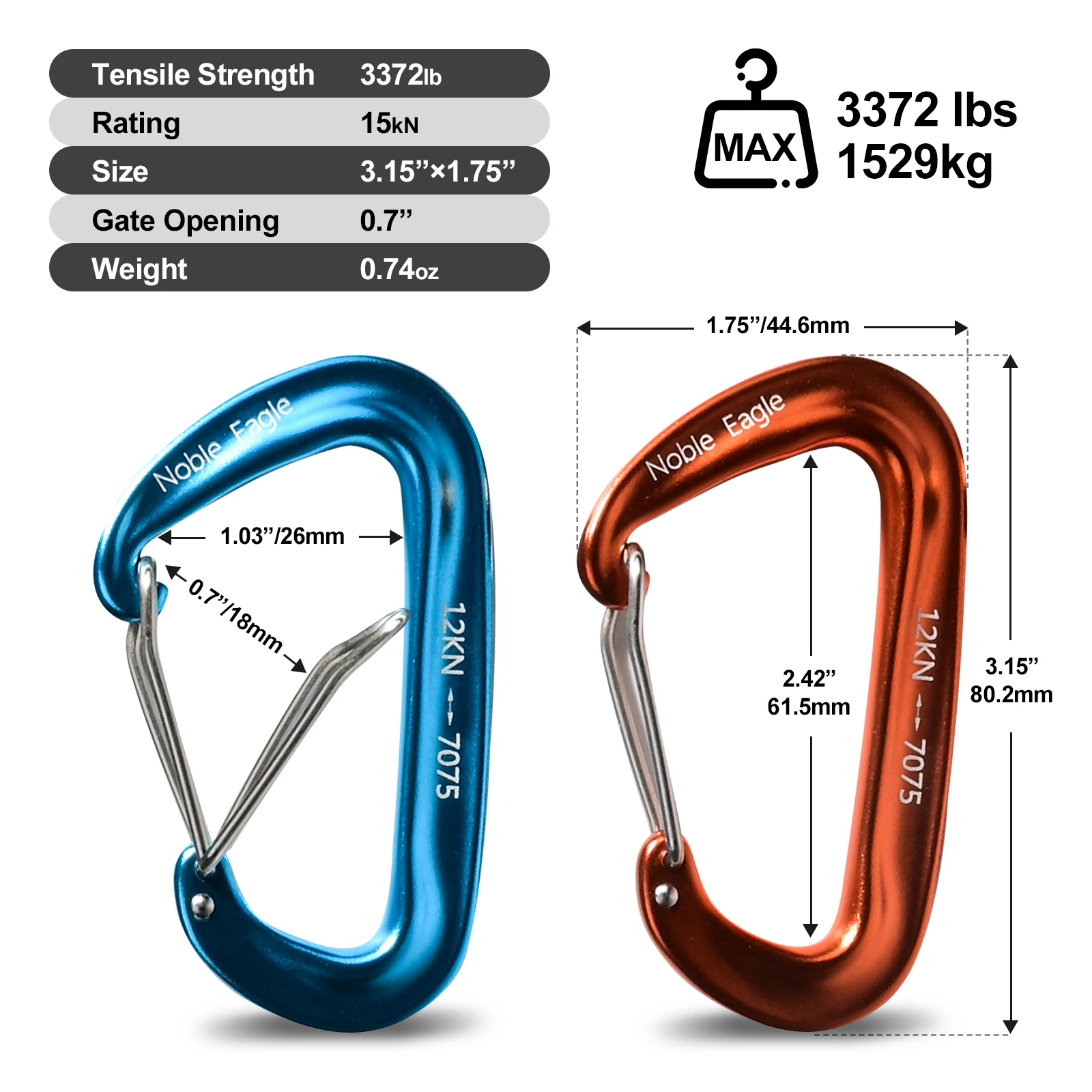6PCS 12kN Aluminum D Ring Cara - đánh giá và giá Carabiners Aluminum 12Kn Heavy Duty