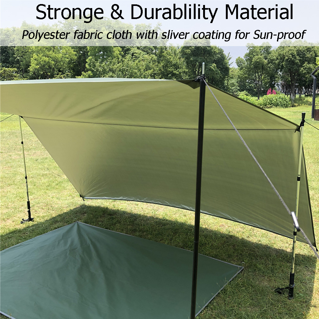 3x3m Camping Tarp, Waterproof  - đánh giá và giá Hammock Rain Fly Tarp Waterproof 3X3M