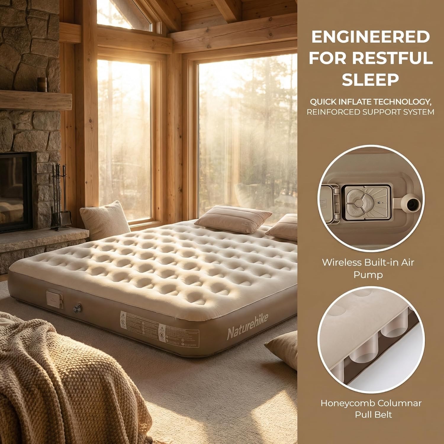 Naturehike Queen Twin King Air - đánh giá và giá Camping Air Mattress Built In Pump
