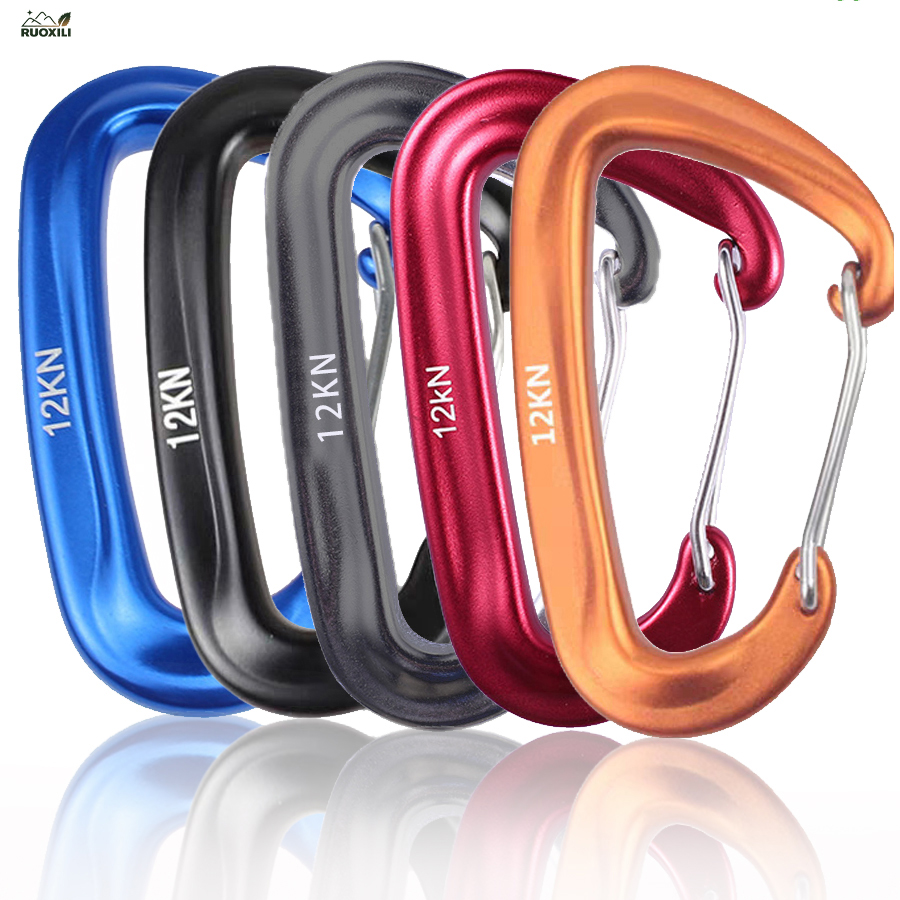 2/5Pcs D-Shaped Hiking Buckle, - đánh giá và giá Carabiners Aluminum 12Kn Heavy Duty