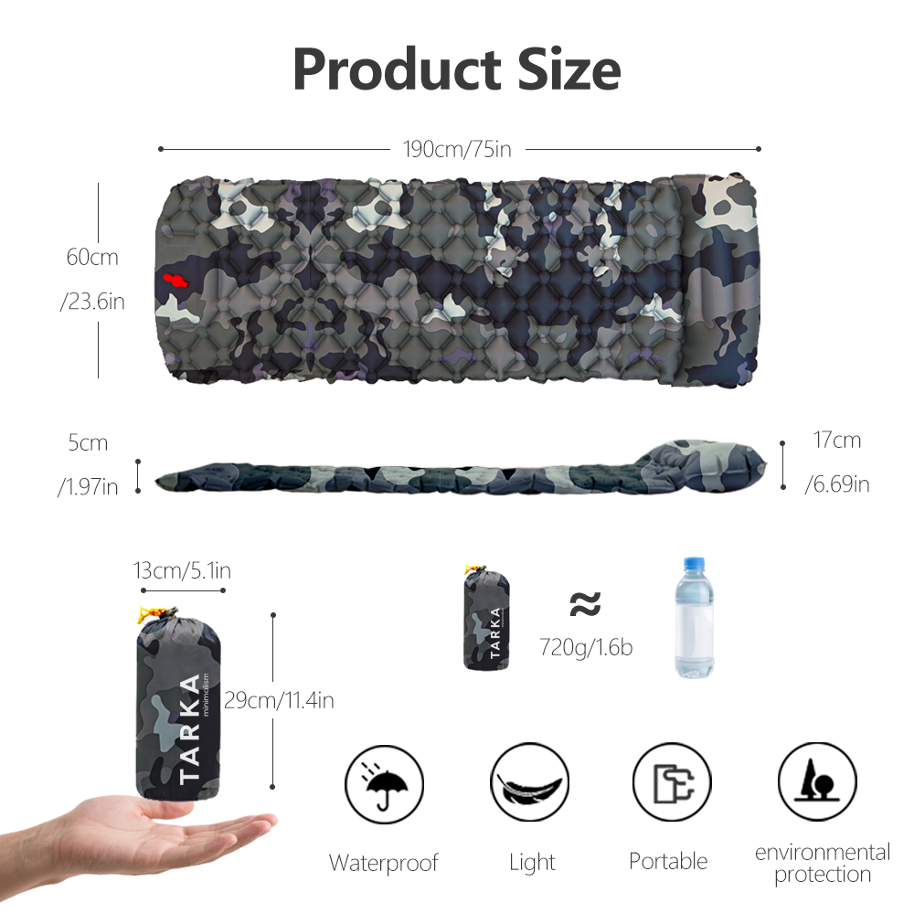 TARKA 1pcs Camping Inflatable  - đánh giá và giá Camping Air Mattress Built In Pump